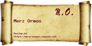 Merz Ormos névjegykártya